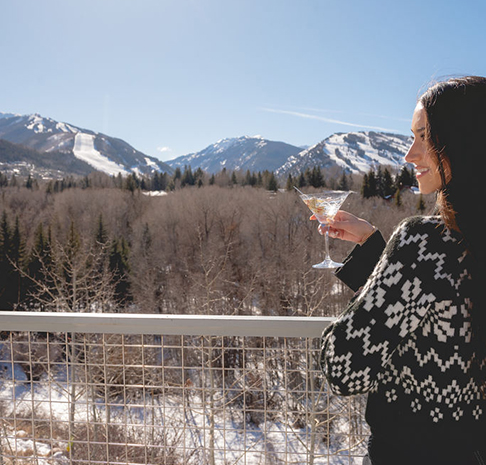 Cocktails with mountain views