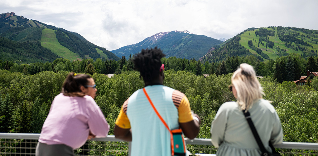 A group of friends enjoying the scenic view