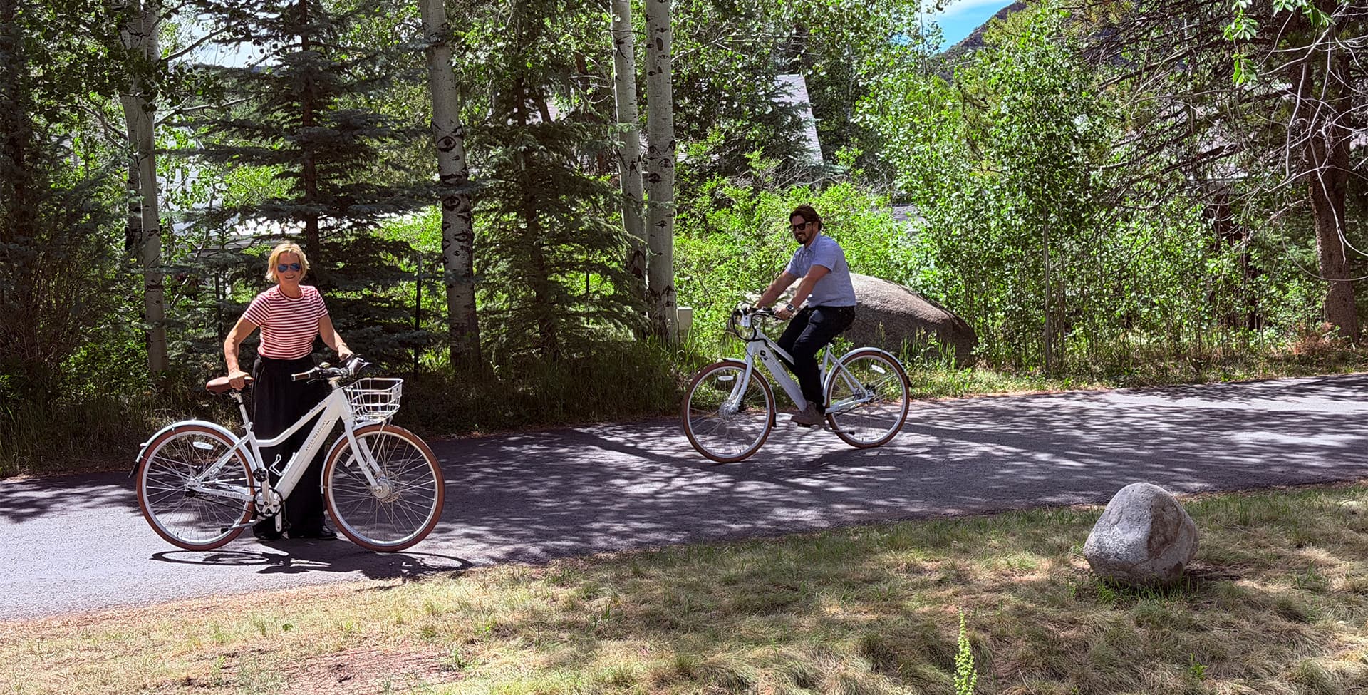 A couple on the bike trail