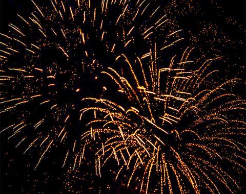 Golden New Year's Eve Fireworks