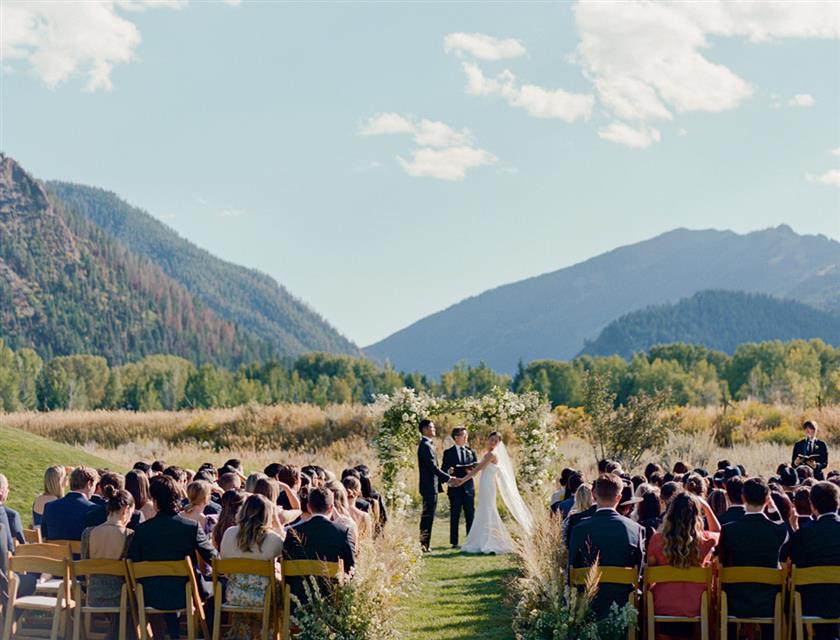 bride and bridesmaids walking